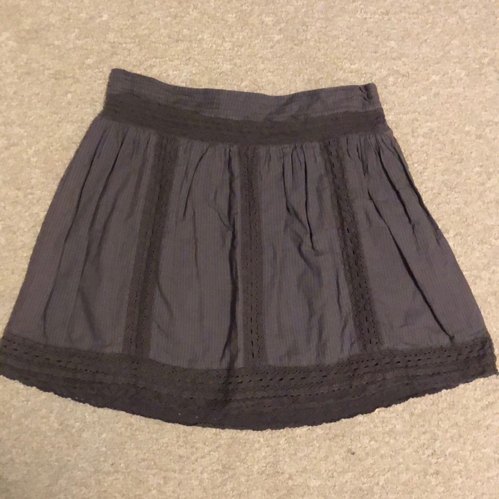 Gap Gray Striped Skirt with Detailed Hem
